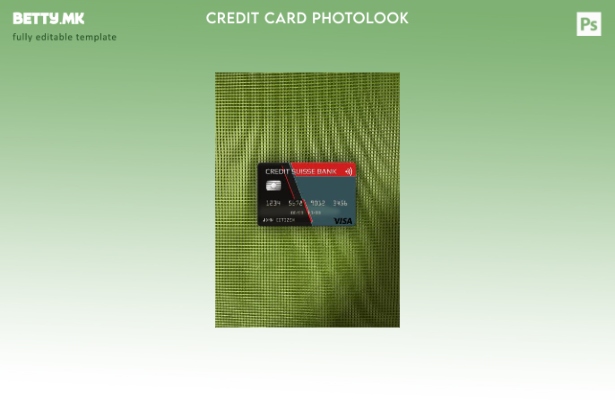 модерен стил на САД Credit Suisse Bank за виза картичка photolook пред шаблон